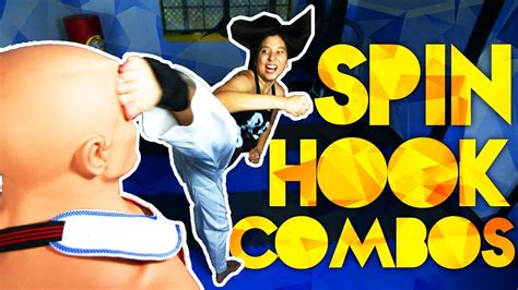 Taekwondo Spinning Hook Kick Combos - YouTube