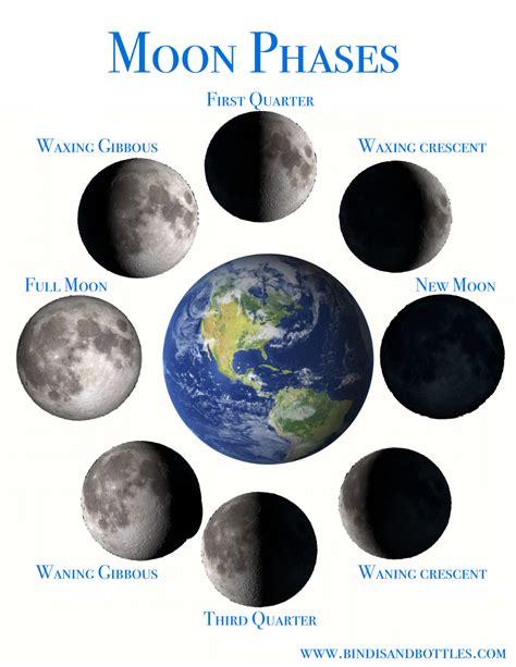 Moon phases printable sheet – Artofit