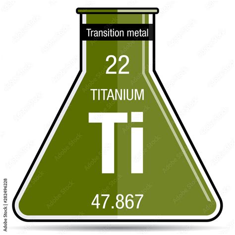 Titanium symbol on chemical flask. Element number 22 of the Periodic ...