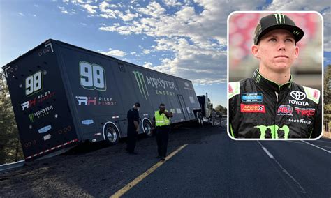 WATCH: NASCAR hauler for Riley Herbst involved in single-vehicle crash in Arizona