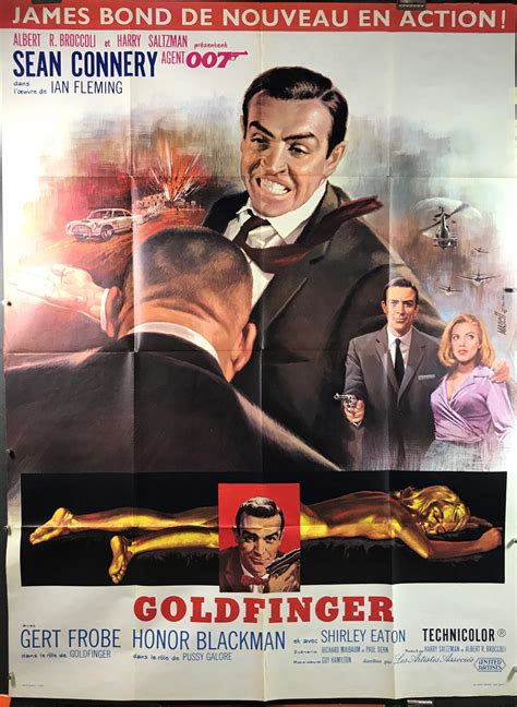 Art Art Prints Goldfinger James Bond 007 Movie Poster Canvas Art Print Sean Connery French Rare