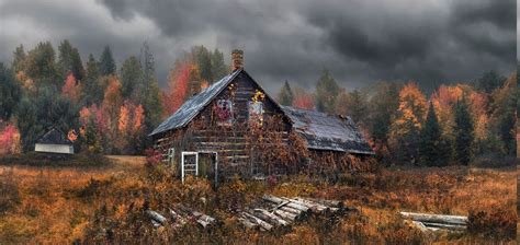 nature, Landscape, Cabin, Dry Grass, Forest, Fall, Clouds, Hansel And Gretel, Trees Wallpapers ...