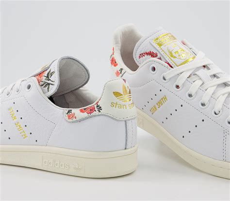 adidas Stan Smith Trainers White Off White Floral - Hers trainers