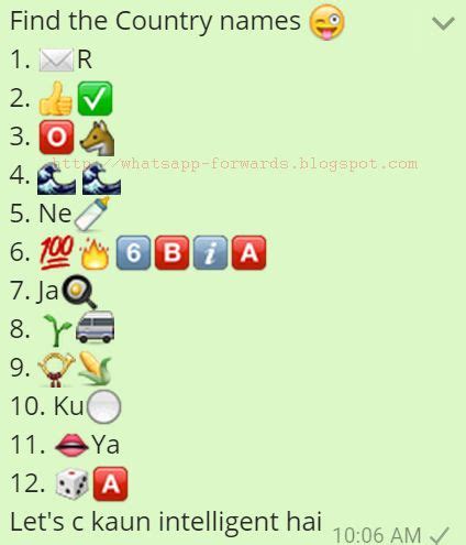 Find the Country Names Whatsapp Quiz | Puzzles World