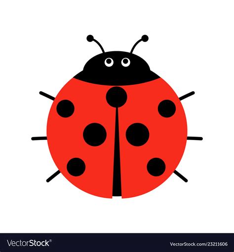 Cute ladybug in flat style cartoon Royalty Free Vector Image