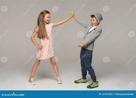 Happy dancing kids. stock image. Image of beautiful - 127912991