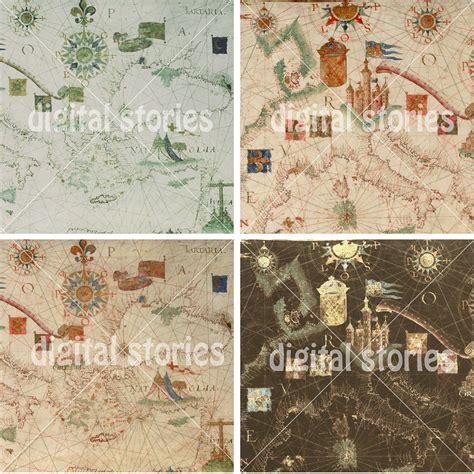 Vintage Maps Digital Paper: OLD Maps With World Antique Maps for Scrapbooking, Invites, Cards ...