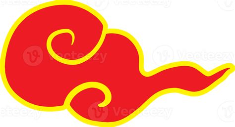 The red Chinese cloud symbol royalty for decor image 27742902 PNG