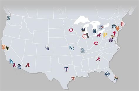 Map of Major League Baseball Teams | Baseball stadium, Major league ...