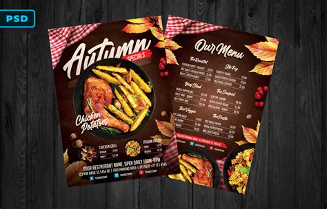 Autumn Menu Restaurant Flyer PSD on Behance