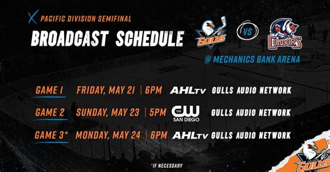 San Diego Gulls Announce Pacific Division Semifinal Round TV And Radio Broadcast Schedule | San ...