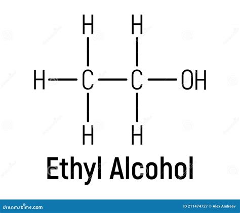 Ethyl Spirit Alcohol Concept Chemical Formula Icon Label, Text Font Vector Illustration ...