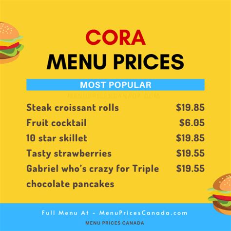 Cora Menu & Prices in Canada – 2024 – Menu Prices Canada