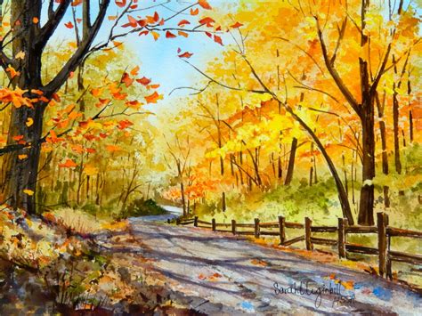 Autumn Afternoon by SarahLuginbillArt on Etsy | Tree watercolor, Art, Landscape