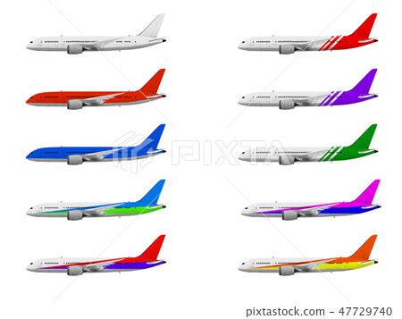 Airplane Passenger aircraft jet aircraft color... - Stock Illustration [47729740] - PIXTA