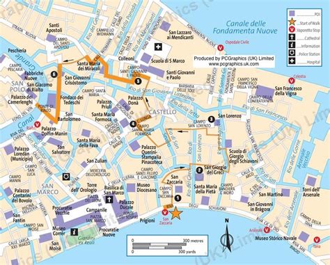 Castello, Venice, walk map, produced by PCGraphics. See more of our maps on our website http ...