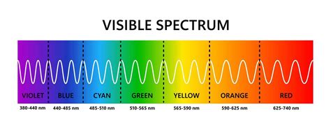 spectre lumineux visible. longueur d'onde de la lumière optique ...