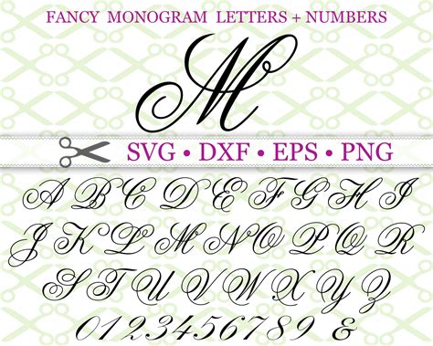 Fancy Script Monogram Font