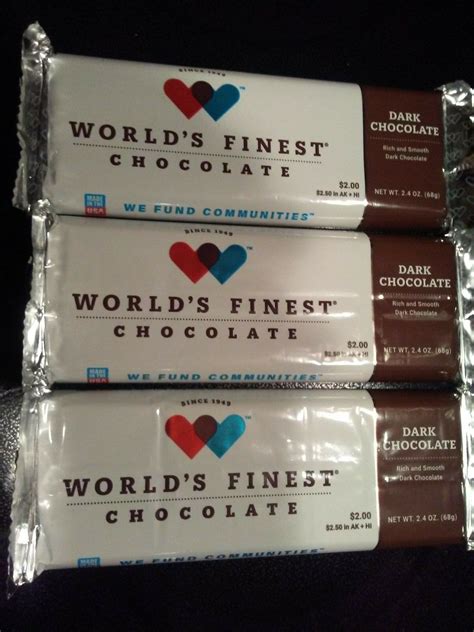 WORLD'S FINEST CHOCOLATE DARK CHOCOLATE BAR (3) x $2.00 Each Bars ...