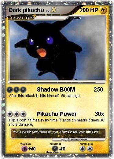 Pokémon Dark pikachu 613 613 - Shadow B00M 250 - My Pokemon Card