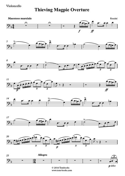 The Thieving Magpie - Overture (Rossini) - Cello Sheet Music