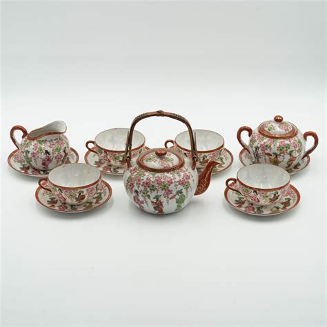 Antique Japanese fine porcelain tea set for 4 persons with hand-painte – Pragma Valuables