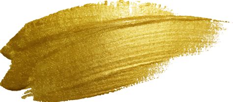 Gold Hand Drawn Paint Brush Stroke Isolated On Transparent Background | Images and Photos finder