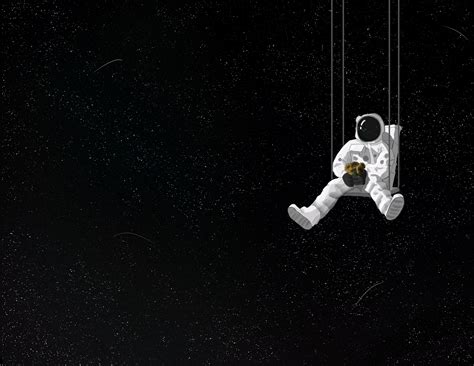 wallpaper astronaut, swing, bouquet, space, art HD : Widescreen : High ...