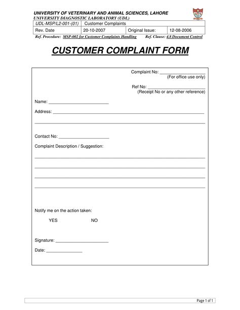 FREE 16+ Customer Complaint Form Samples, PDF, MS Word, Google Docs