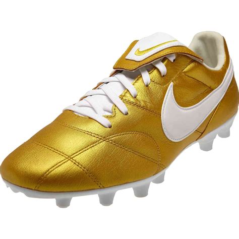 The Nike Premier II FG - Metallic Vivid Gold/White - SoccerPro | Nike, Nike gold, Soccer boots