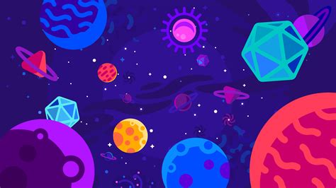 Colorful Universe Kurzgesagt style (1920x1080) | Wallpaper, Wallpaper ...