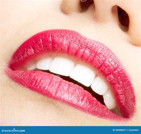 Smiling Female Mouth Closeup Shot Stock Image - Image of salon, people: 50408047