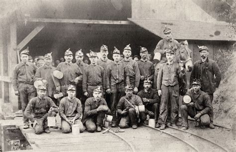 WHEN COAL WAS KING: This image shows 18 coal miners and one horse ...