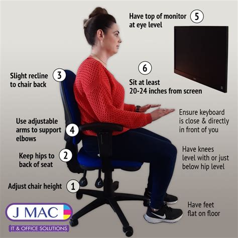 6 simple steps to a good sitting posture while working | JMAC IT & Office Solutions Ireland