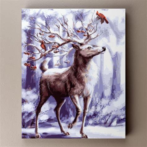 Winter Deer | Deer painting, Art, Deer art