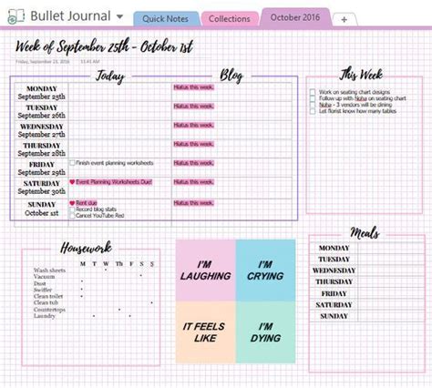 20 Onenote Daily Planner Template