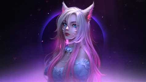 Ahri and Moonlit Night Sky (LoL) Live Wallpaper