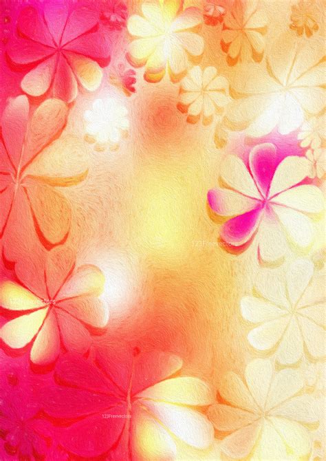 Pink and Orange Watercolor Flower Texture Background Image