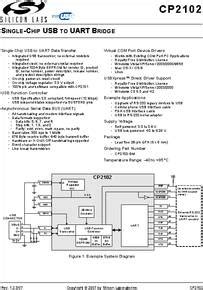 CP2102 datasheet - Single-chip USB TO UART Bridge