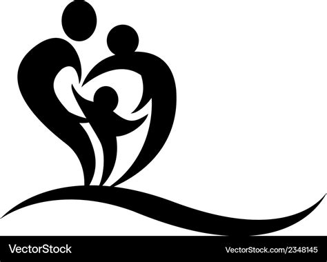 Symbol family silhouette Royalty Free Vector Image