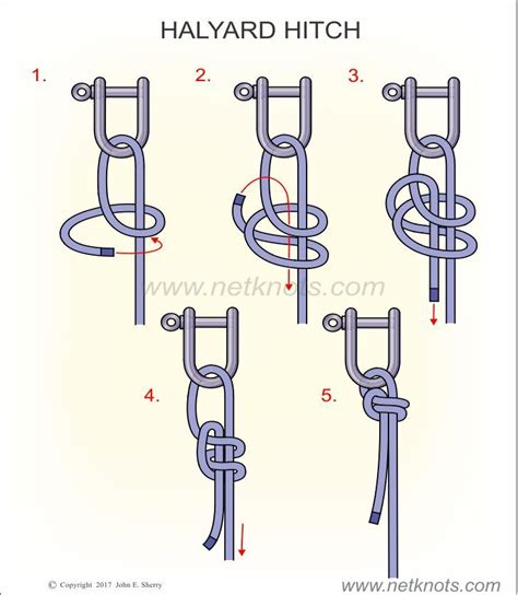 How to tie the Halyard Hitch | Survival knots, Sailing knots, Rope knots