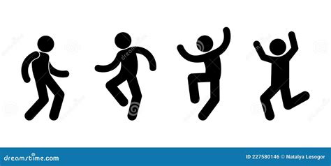 Dancing People Icon, Stickman Illustration, Stick Figure Dance ...