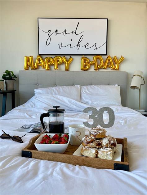 Birthday Breakfast in Bed | Husband birthday decorations, Birthday surprise for husband ...