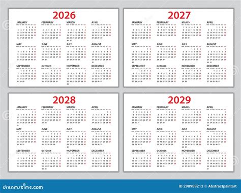 Calendar 2026 Template Vector, Simple Minimal Design, Planner 2026 Year ...