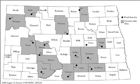 Wind speeds sites in North Dakota. Sites are described in Table 1. | Download Scientific Diagram