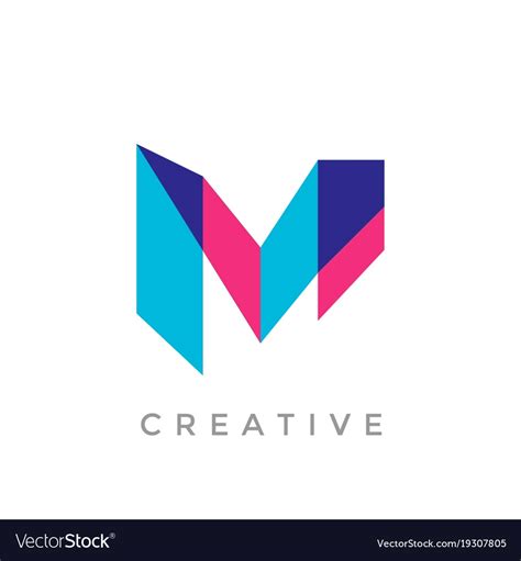 Abstract letter m logo Royalty Free Vector Image