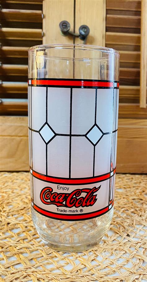 Vintage Coca Cola Glass, Stained Glass Style, Collectible Advertising - Etsy