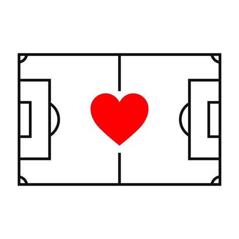 Premium Vector | Top view silhouette football field with heart exact proportions. isolated ...