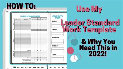 How to Use My Leader Standard Work Template | Leader Standard Workbook Goodnotes & OneNote ...