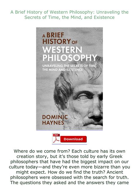 FREE READ ⚡PDF⚡ A Brief History of Western Philosophy: Unraveling the ...